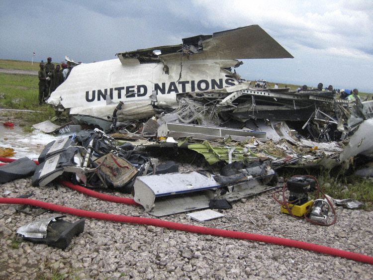 4L-GAE of Georgian Airways Post-Crash Remnants